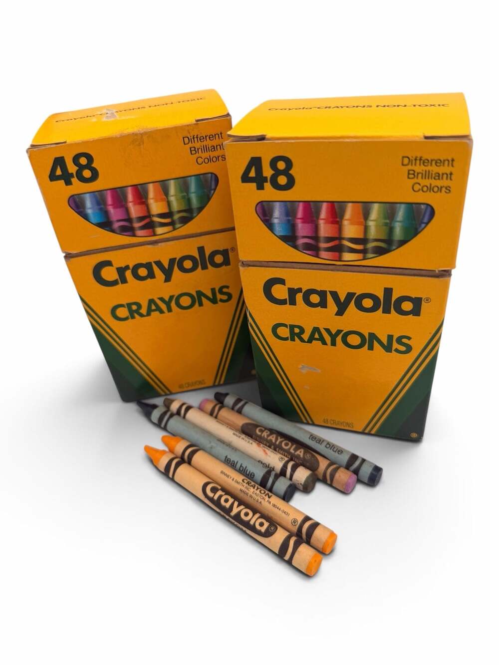 Vintage Binney & Smith Crayola Crayons 48 Pack Box Lot of 2